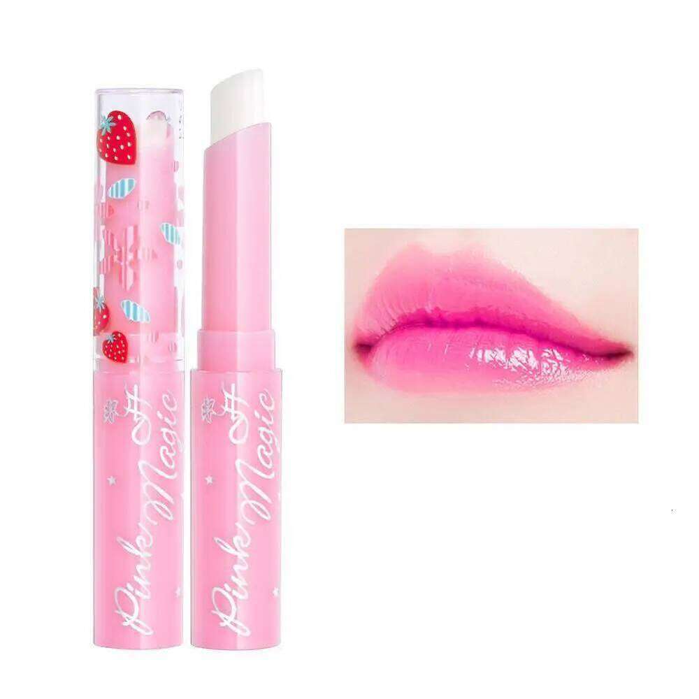 Strawberry Changing Balm Moisturizing Fading Non Stick Cup Lipstick Easy To Color Lip Gloss H260302