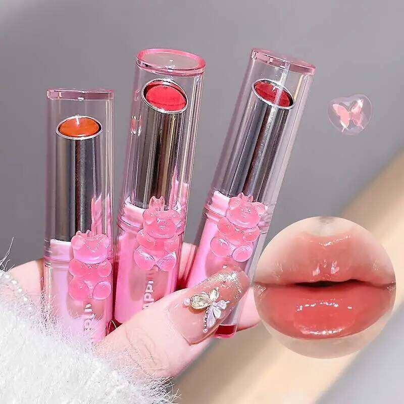 Cappvini 3-Pack Gummy Bear Mirror Lipstick Set Moisturizing Smooth Lip Gloss Easy to Apply Color-Enhancing H260302