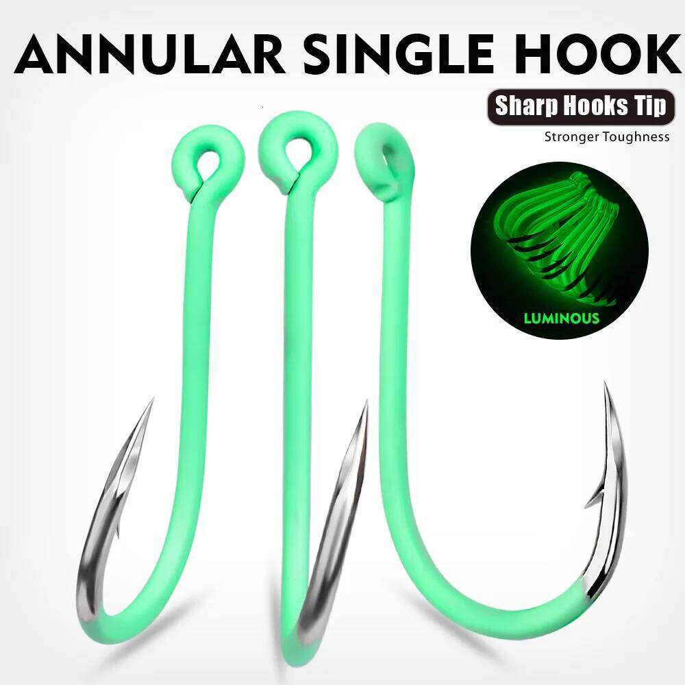 10Pcs/Set Carbon Barbed Single Accessories Used for Soft Bait Saltwater Steel Fishing Colorful Hook Fish Z260228