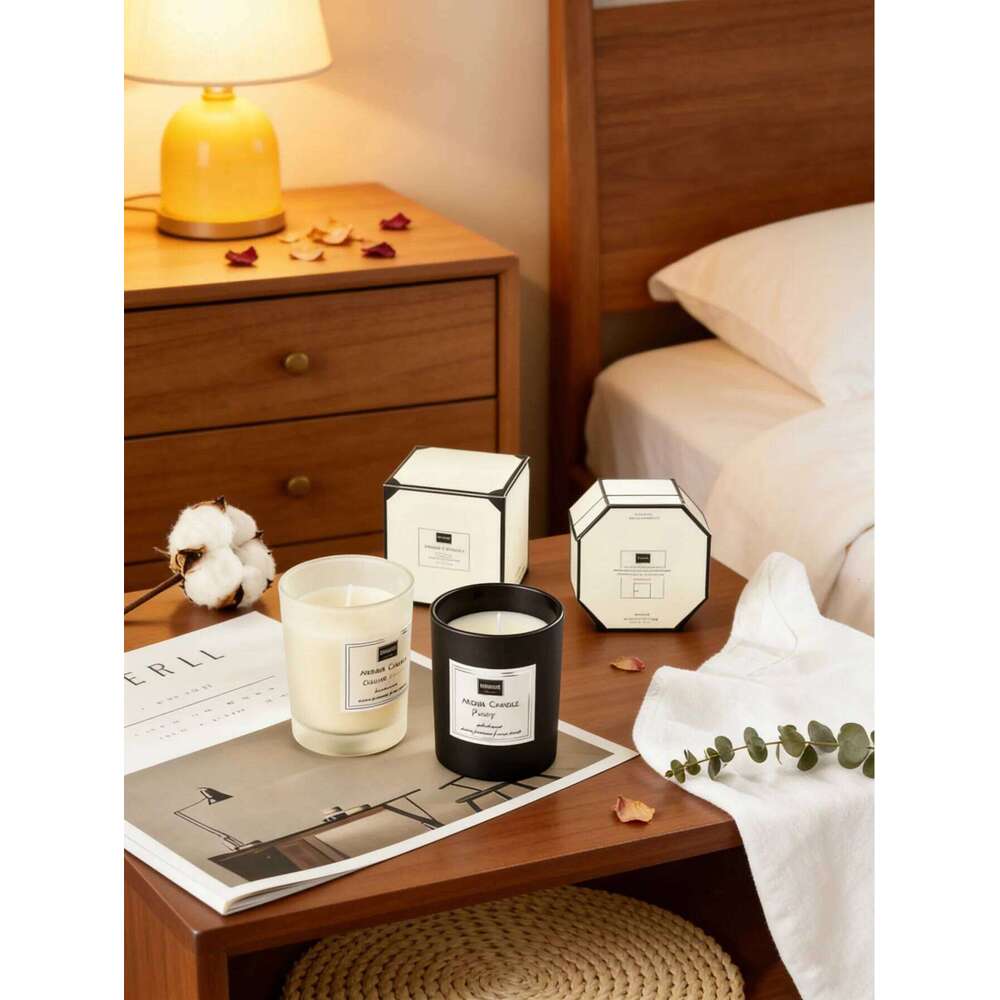 Atmosphere Lamp Wax Glass Cup Scented Candle with Natural Essential Oils, Customizable Fragrance W260303