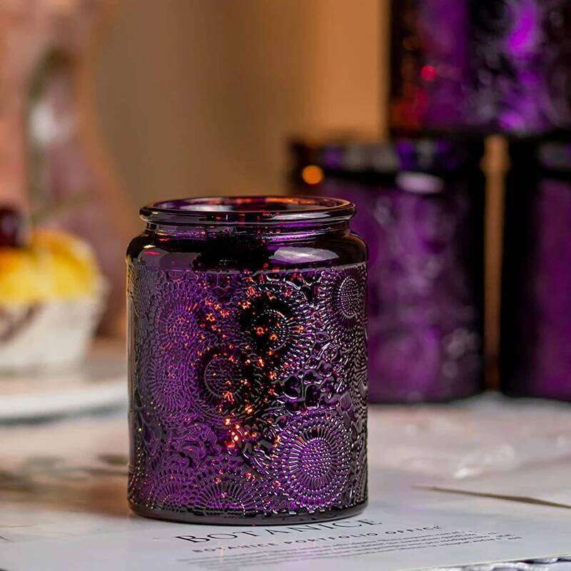 Embossed Aromatherapy Starry Sky candle Cup Glitter Metal Plated Glass Candle Jar Bottle W260303