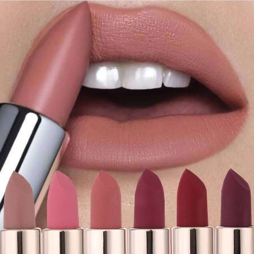 6colors Nude Velvet Lipsticks Waterproof Long Lasting Moisturize Lips Stick Not Fade Sexy Matte Lipstick Lip Gloss Women Makeup H260302