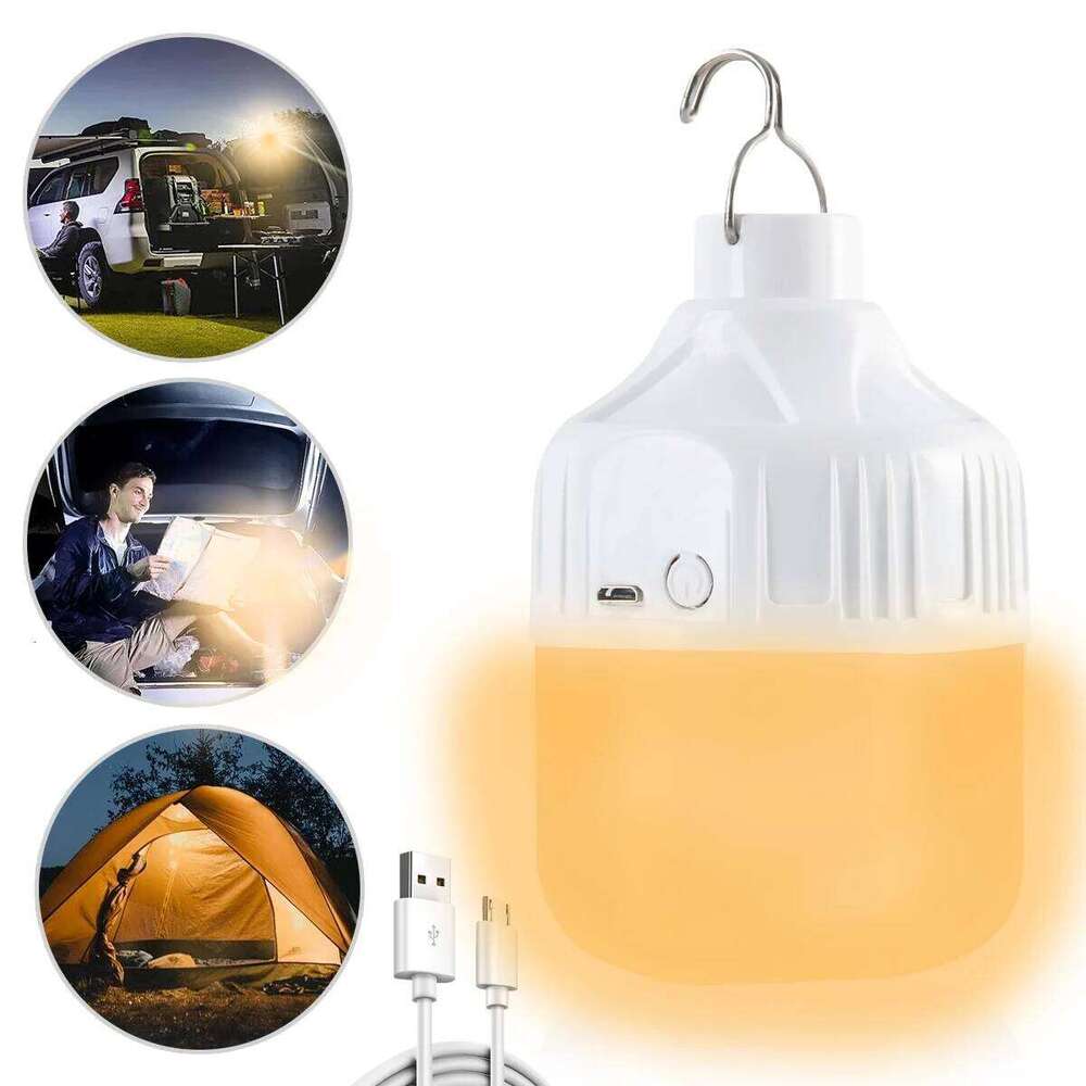 Portable USB Rechargeable LED Camping Light Hiking Picnics Night Lighting Multifunctional Outdoor Emergency Hanging Tent Lamp S260302