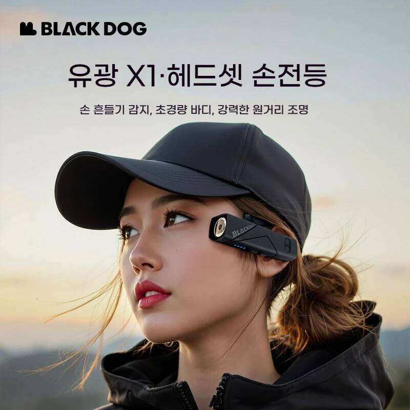 BLACK DOG 1 outdoor camping headlight with adjustable angle USB rechargeable headlight, portable work light for fishing, hiking, S260302