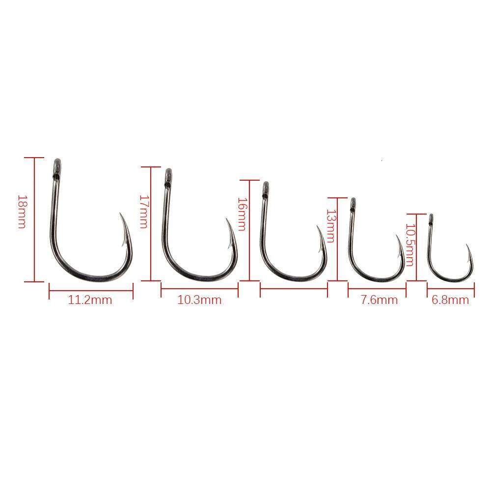 Hirisi 45 x PTFE Coated High Carbon Stainless Steel Barbed Fish With Eye Carp Fishing Hook Link Accessories X505 Z260228