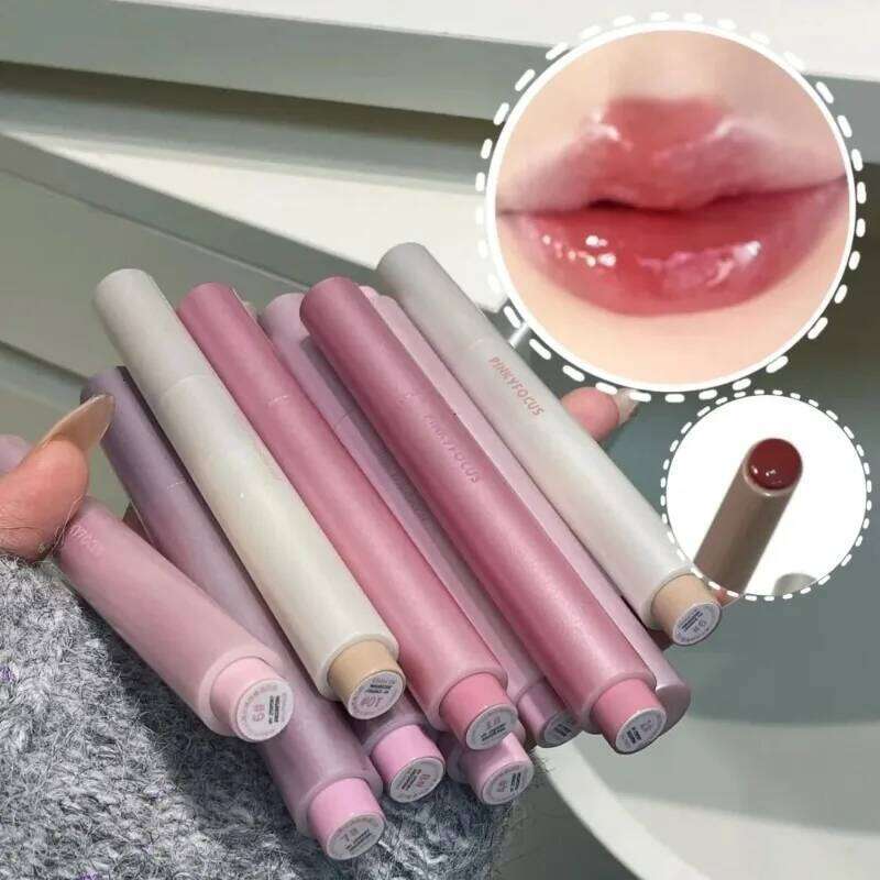 Diamond Glitter Solid Jelly Lip Pen Moisturizing Mirror Water Lipstick Light Film-forming Non-Fading Gloss Cosmetics H260302