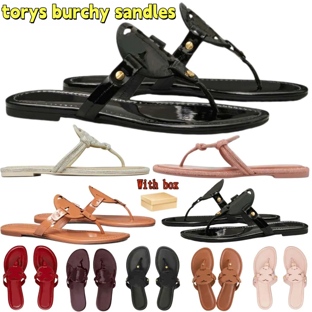 Top Slides miller sandals torys burchy sandles Womens Summer Herringbone Flat Bottom Beach Shoes New Designer Sandals designer slippers women 35-42