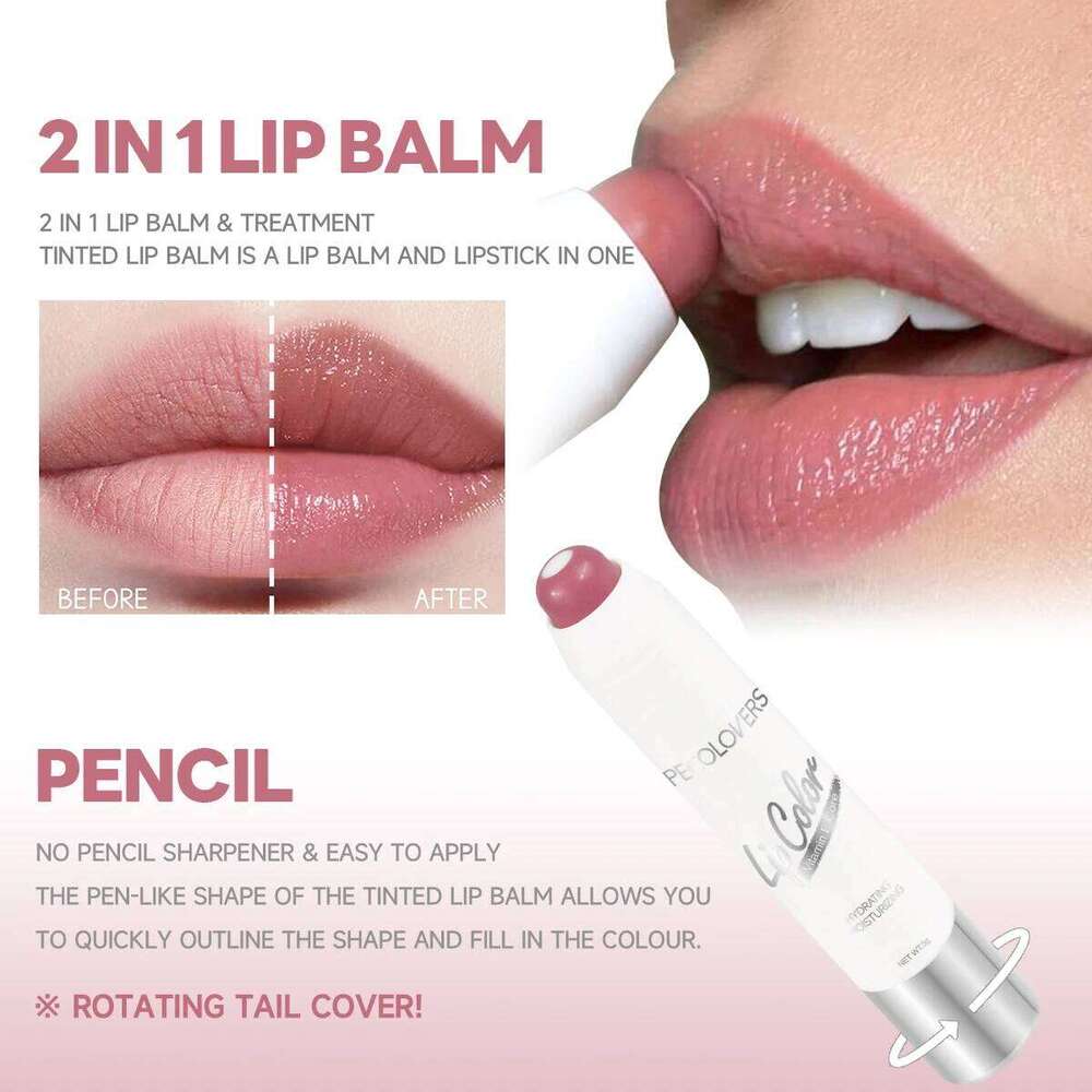 Moisturizing Gloss - Long-lasting Waterproof Color Rendering Lip Gloss, Rotating Lipstick Pen H260302