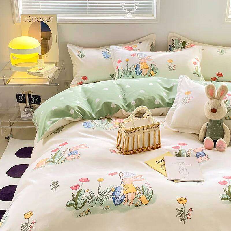 Bed Linen Duvet Cover Four-piece Set Sheets Quilt Covers Bedding College Student Dormitories Skin-friendly Cotton Three-piece W260302 W260302