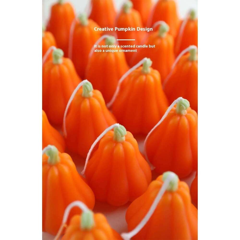 1pc Pumpkin Shaped Scented Candle Handmade Wax Home Party Table Decoration for Decorations and Halloween Gifts W260303