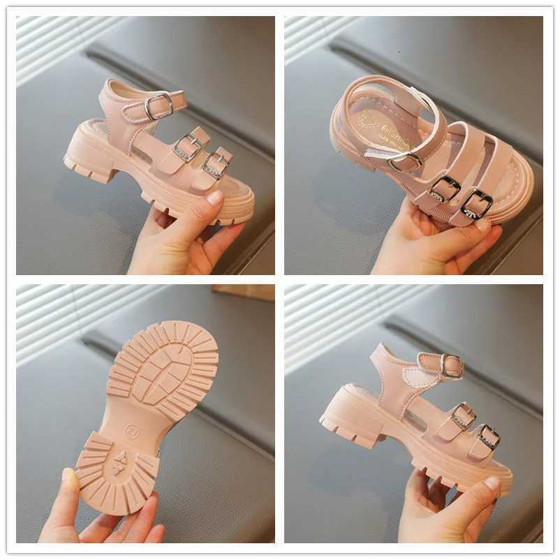 Little Girls Chunky Roman Sandals with Buckle Straps 2026 New Summer Kids Beach Sandals Soft Sole Classic Chic Boho Style Shoes X260303