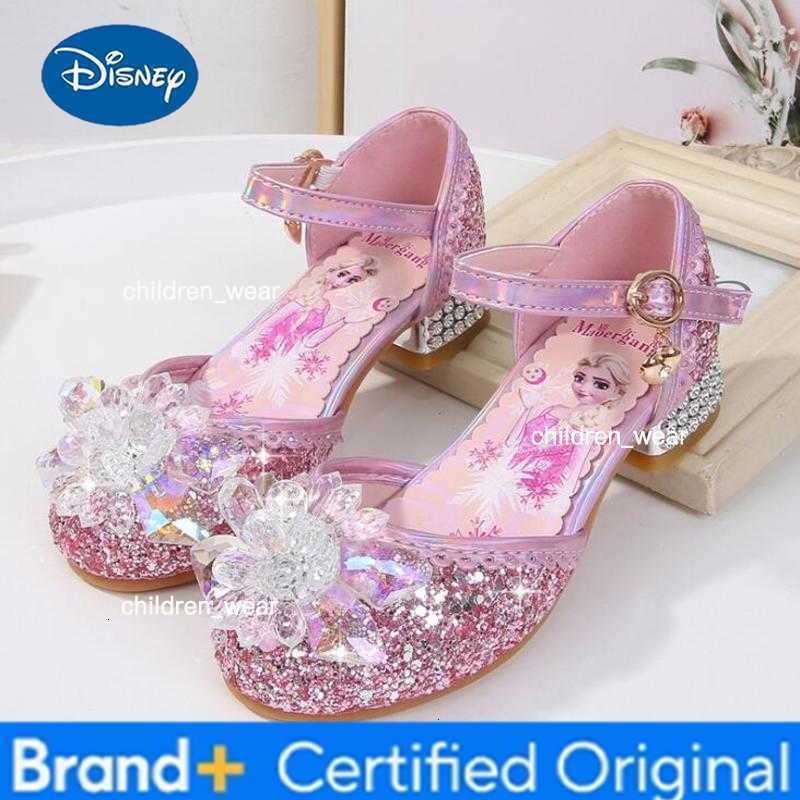 Disney childrens high heel princess party shoes summer new girls sandals baby childrens shoes little girl crystal shoes H260303