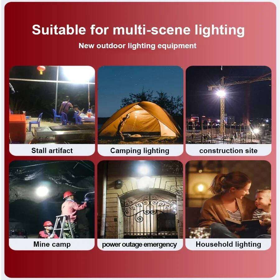 100W High Power Portable Camping Light Solar Rechargeable LED Working light with remote control emergency Tent lights S260302
