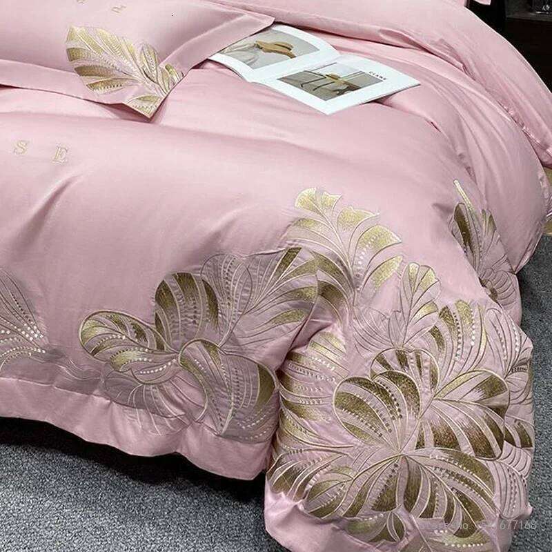 Mother Baby Grade Pure Cotton Bed Sheets,Covers, Pillowcases, Four Piece Set, New Light Luxury Thickened Embroidery Bedding 4Pcs W260302