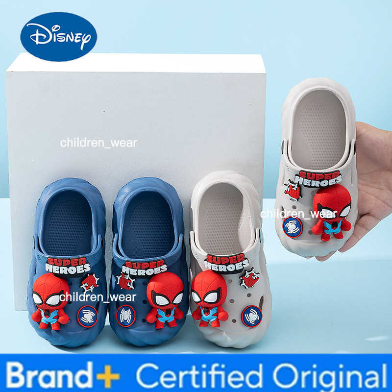 Disney 2026 ChildrenS Hole Sandals Boys Summer Home Slipper Cartoon Spider-Man Slipper ChildrenS Gifts Beach Shoes Size 18-29 H260303