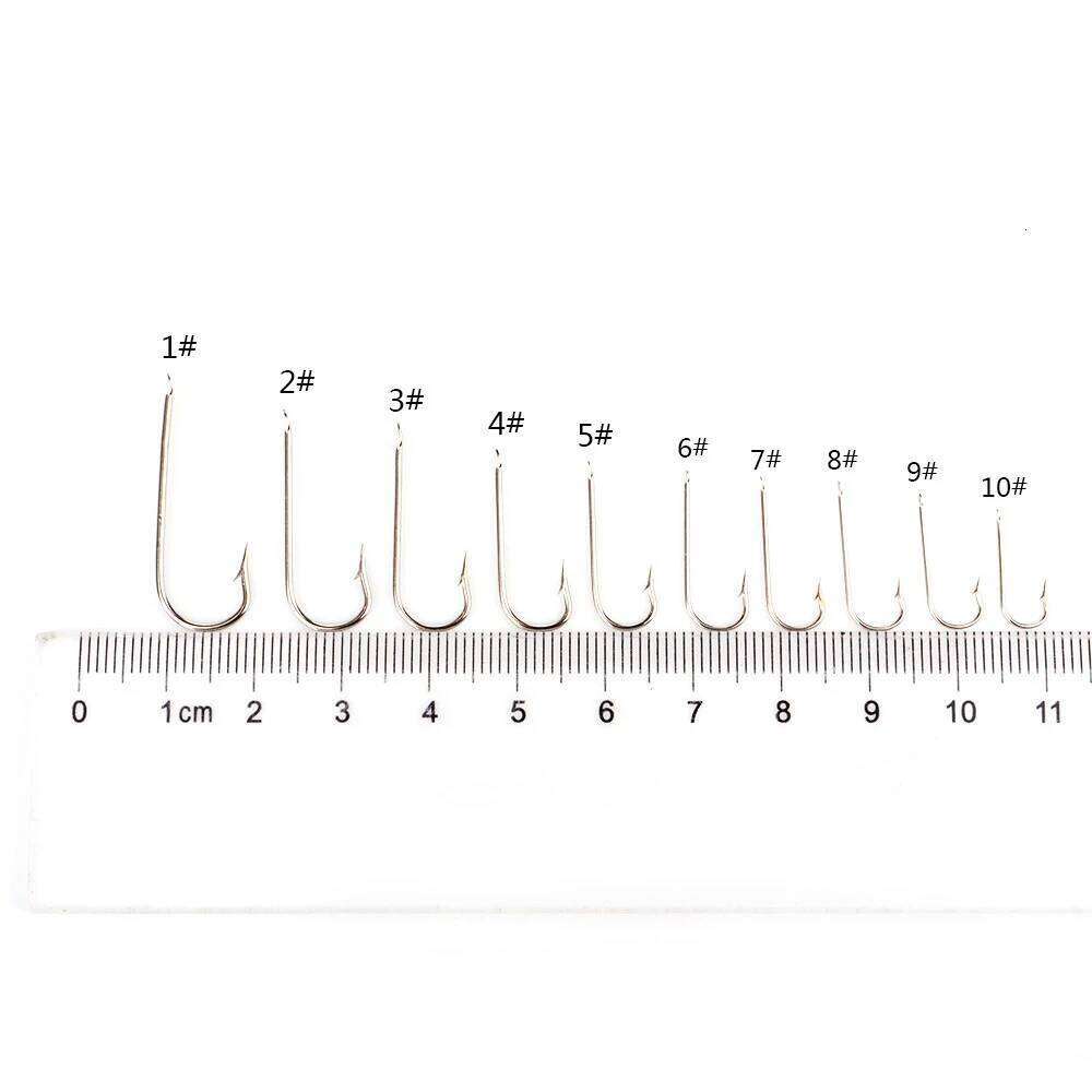 FTK New Long Round BENT Fishing Hook High Carbon Steel 100pcs/Lot Flatted 1#-10# Very Sharp Fishhook Z260228