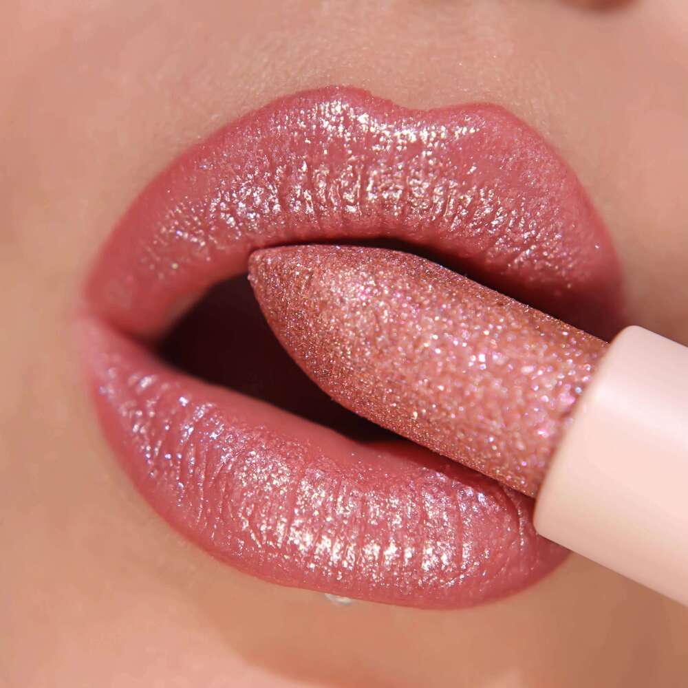 2pcs Glitter Lipstick and Matte liner Set Nude Pink Lip Makeup Kit - Long Lasting, Waterproof, Creamy Texture For Women H260302