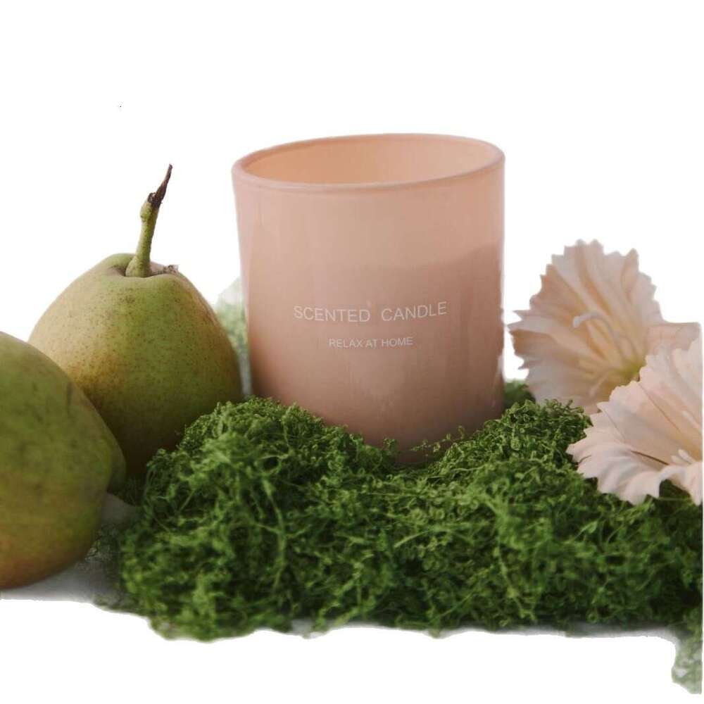 In Stock Dopamine Color Candle Wedding Gift Indoor Fragrance Frosted Glass Cup Aromatherapy Wax W260303