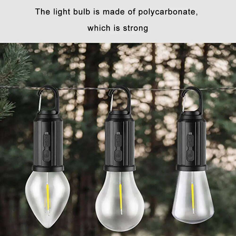 Light 350mAh LED Camping Lamp with Hook Portable Lantern Type C Charging Waterproof for Hiking Fishing S260302