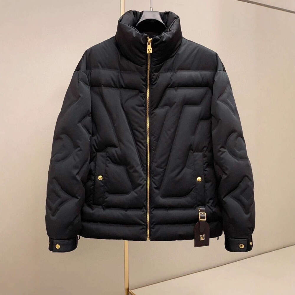 American European Station Winter New Knitted Sleeve Patchwork White Duck Men's Down Jacket Slim Fit Embroidered Warm Thickened Coat Luanyun - view 3
