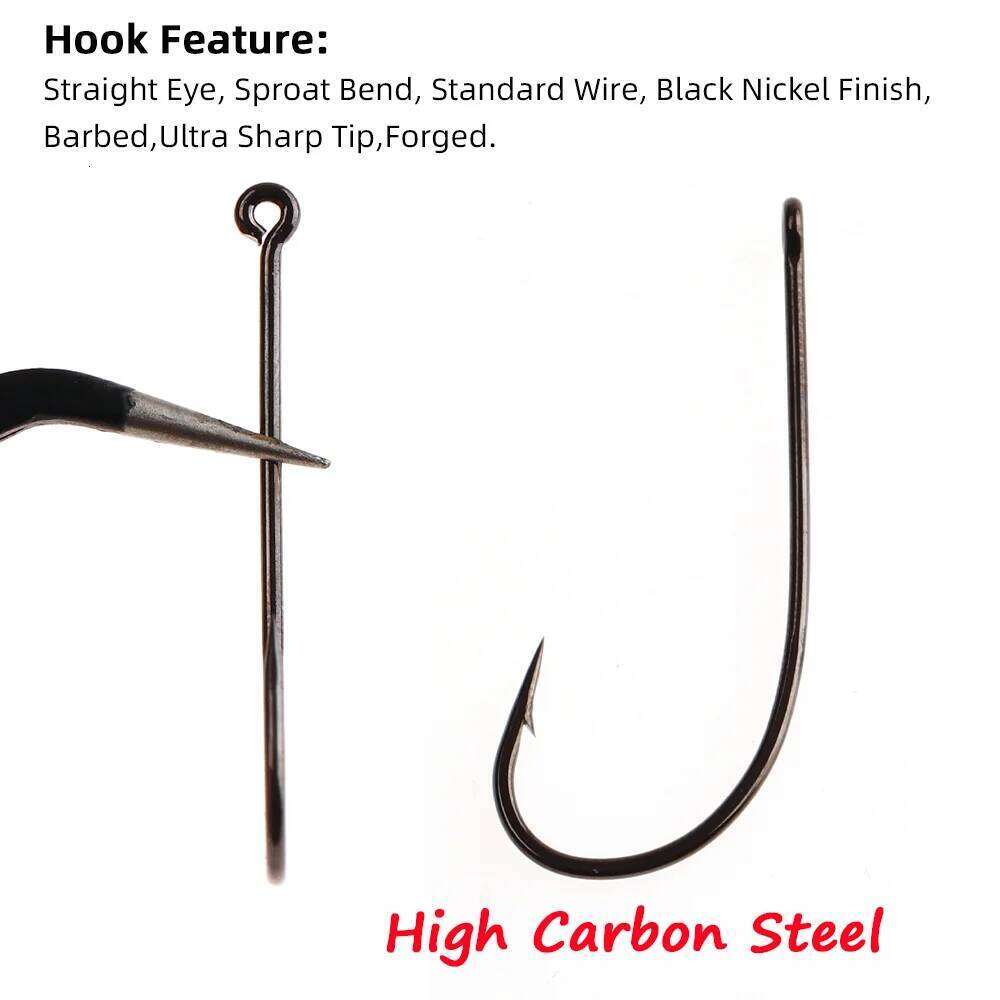 Vampfly 50pcs #2-#16 High Carbon Steel Streamer Tying Hook for Squid Minnow Tube Fly Woolly Buggers Trout Bass Z260228