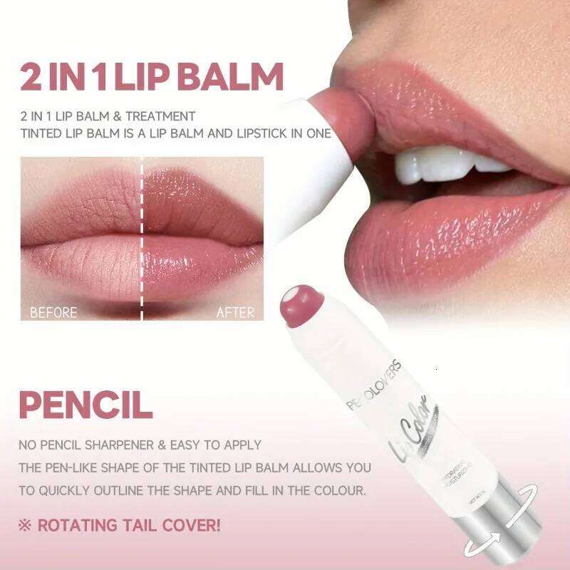 PECOLOVERS Waterproof Lipstick Women - Long-Lasting, Moisturizing Gloss with Natural Finish, Suitable for All Skin Types H260302
