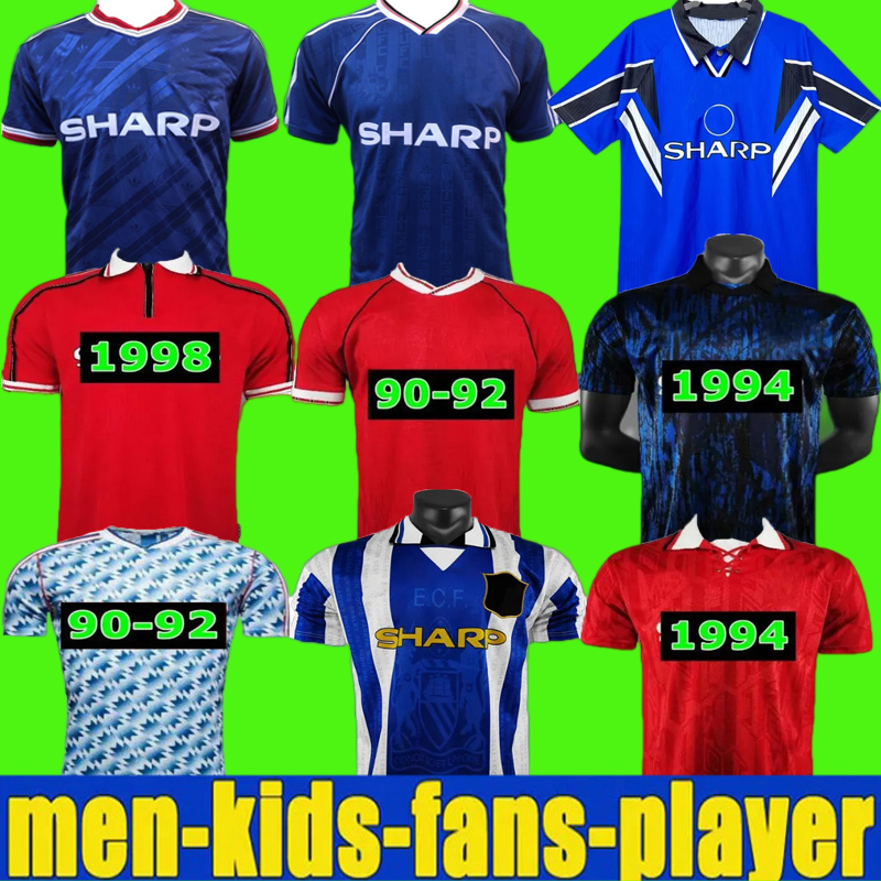 07 08 Retro Soccer Jerseys manchesteers United Long Sleeved Ronaldo Rooney Giggs Nani 2006 Home Away Scholes Tevez Vintage Classic mens kid kits Football