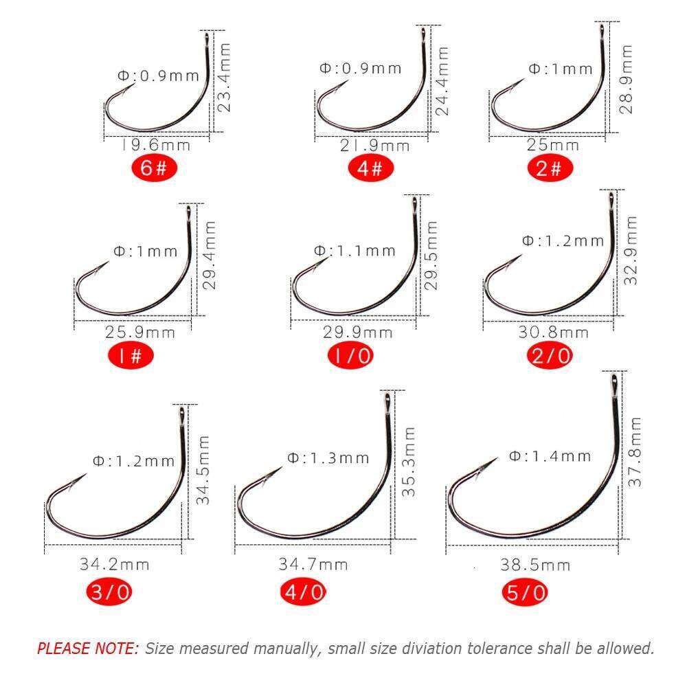 Bimoo 50PCS High-carbon Steel Live Lure Shiner Fishing Hook Straight Eye Saltwater Freshwater Bass Hooks #6 - #5/0 Z260228