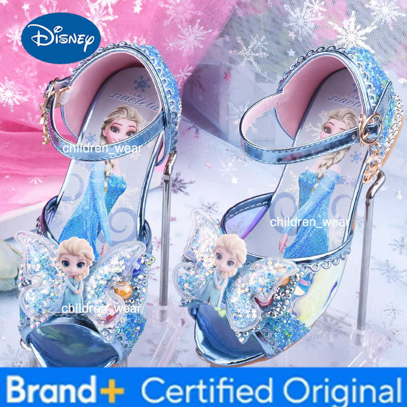 Disney Girl shoes Sandals Frozen Elsa Princess Shoes Fashion Little Girls Crystal Shoes Children High Heels Sandals Infant sandals H26030311