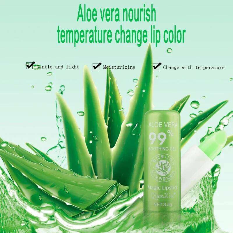 New Natural ALOE VERA Temperature Change Color Jelly Lipstick Long Lasting Moistourizing Makeup Balm Lip Gloss H260302
