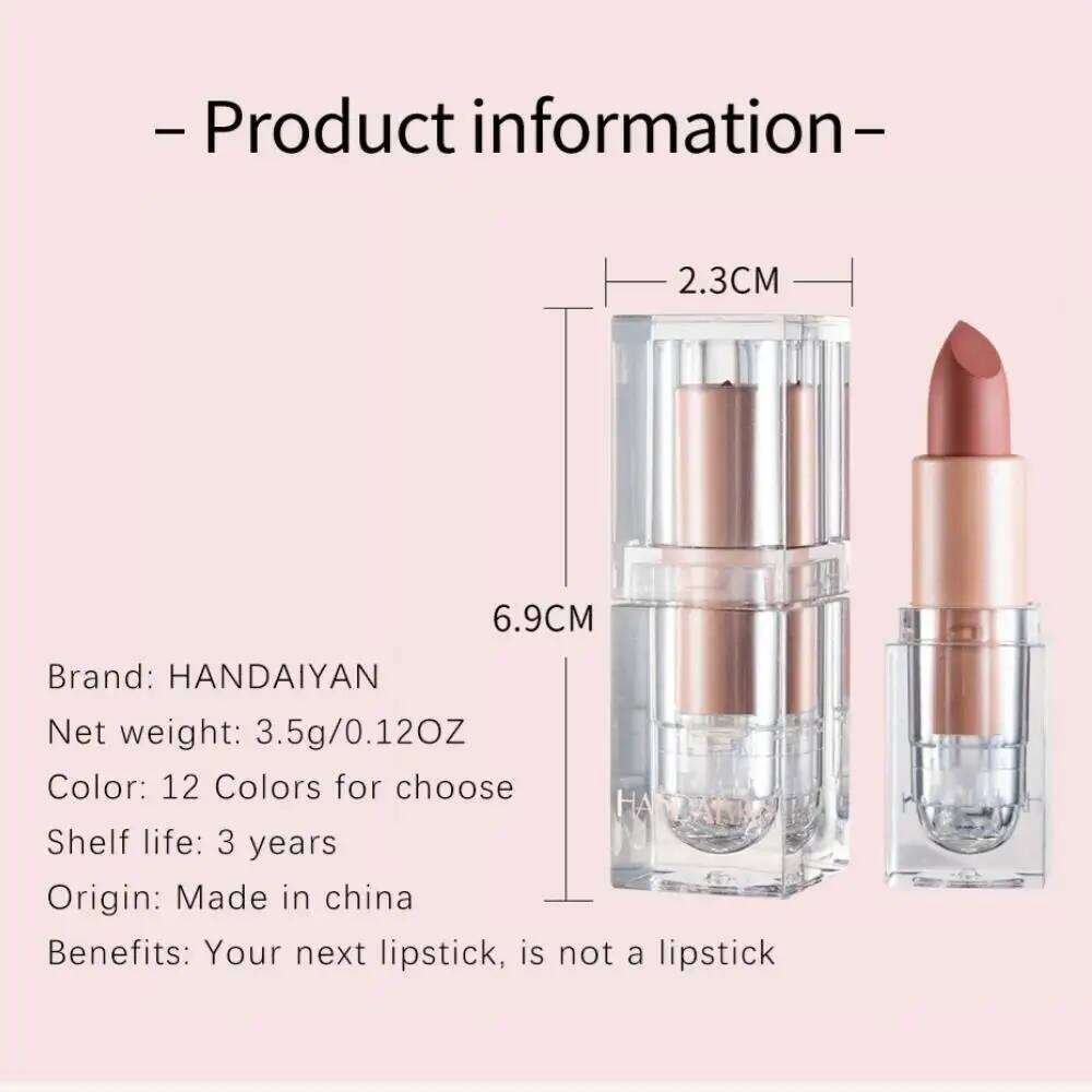 HANDAIYAN Matte Nude Lipstick Velvet Finish Long Lasting Waterproof Korean Beauty Cosmetic Makeup Gift for Women H260302