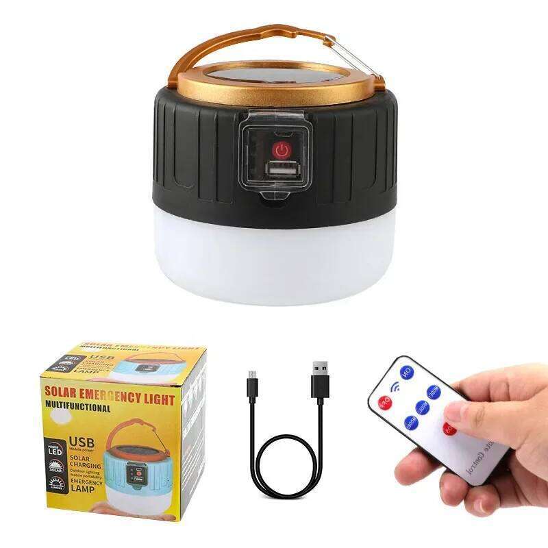 1000W Outdoor Solar LED Camping Light USB Rechargeable Tent Lamp Portable Lanterns Emergency Lights For BBQ Hiking Night Market S260302