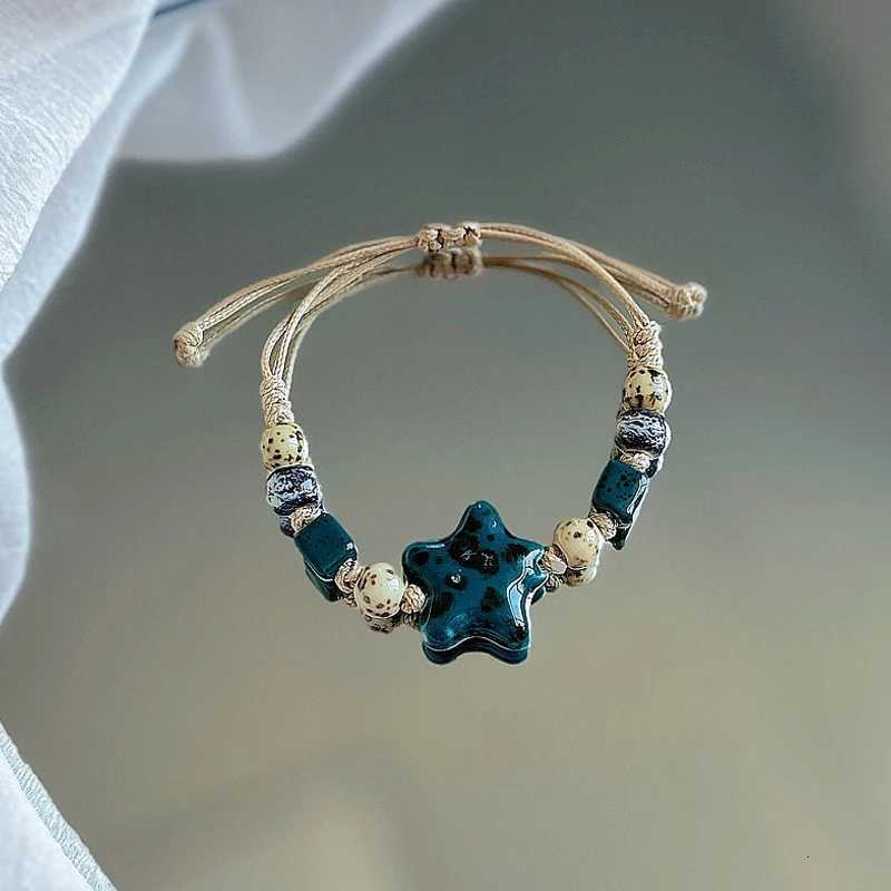 Boho Style Handmade Star Ceramic Bracelet For Women Girls Unique Ethnic Style Adjustable Bracelet Jewelry Accessories Gifts H260303