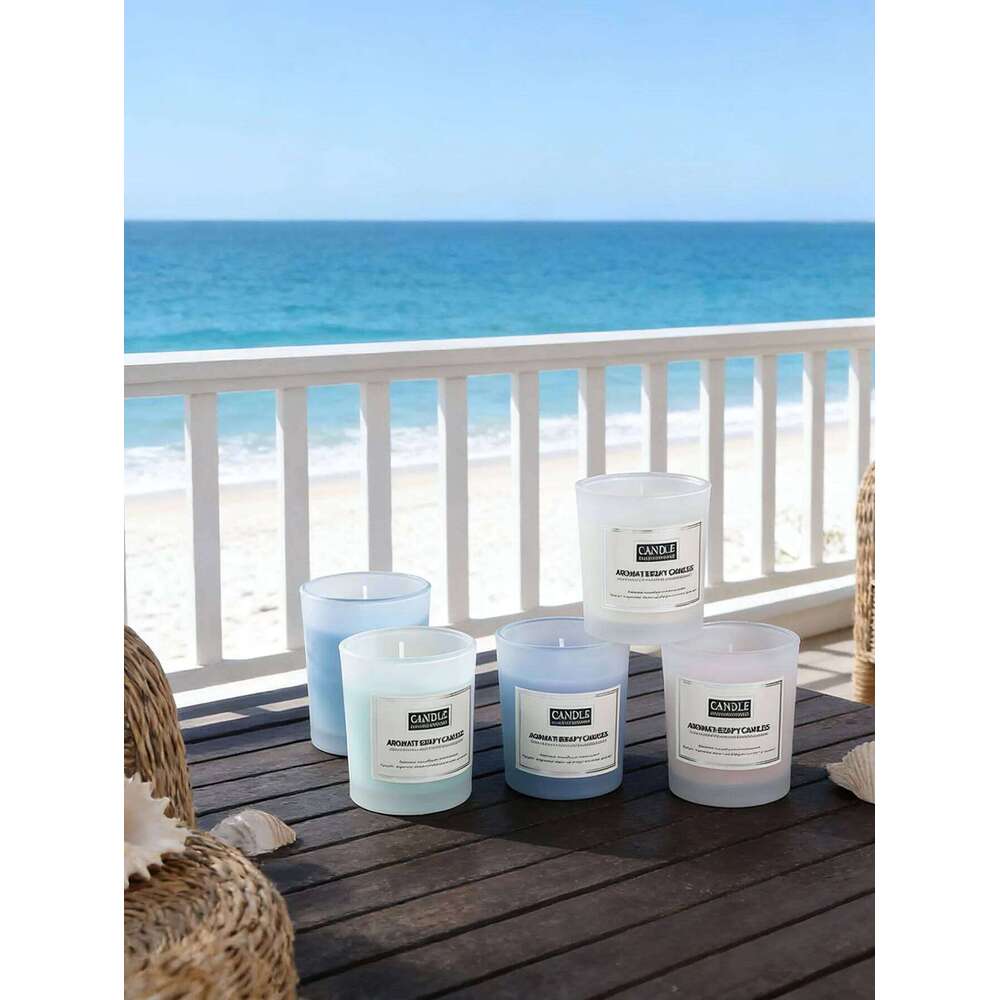 Frosted glass cup scented candle smokeless plant oil wax furniture decoration W260303