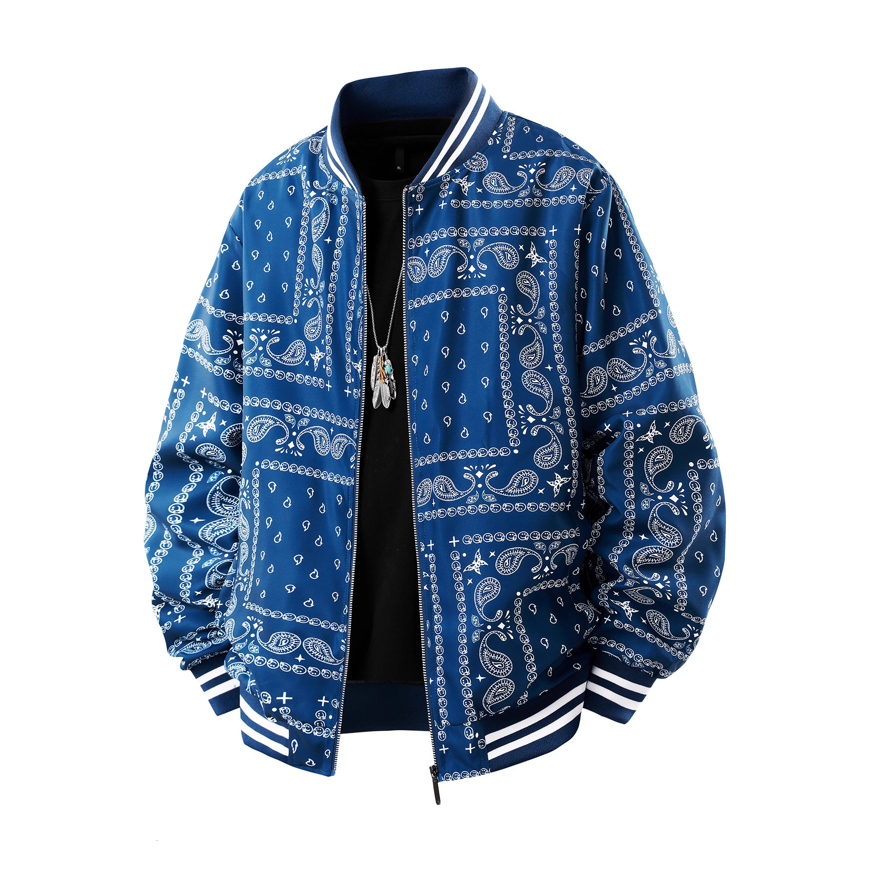 2026 Luxury Brand Designer Clothing Interwoven Fabric Exclusive European Size Spring And Autumn Men's Jacket New Trendy Fashion Printed Youth Jac