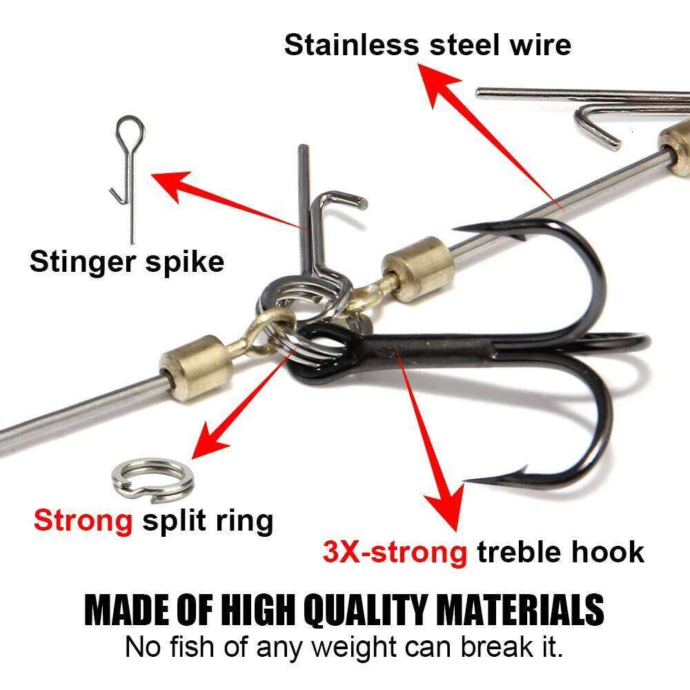 Spinpoler Multi-Depth Pike Stinger Rigs Fishing Hook #6 #1/0 #2/0 With Sinker Weight 5g 7g 10g 15g 20g Systerm Kit For Swimbait Z260228