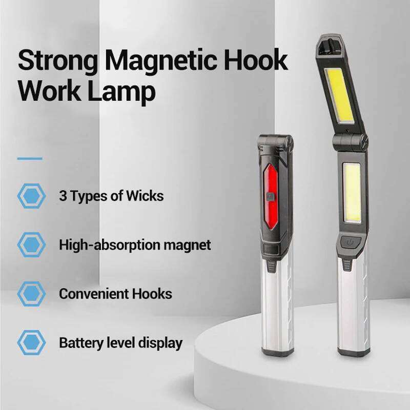 Multifunctional Portable LED 4 Light Modes Flashlight With Magnetic And Hook Outdoor Camping Emergency Work Lamp S260302