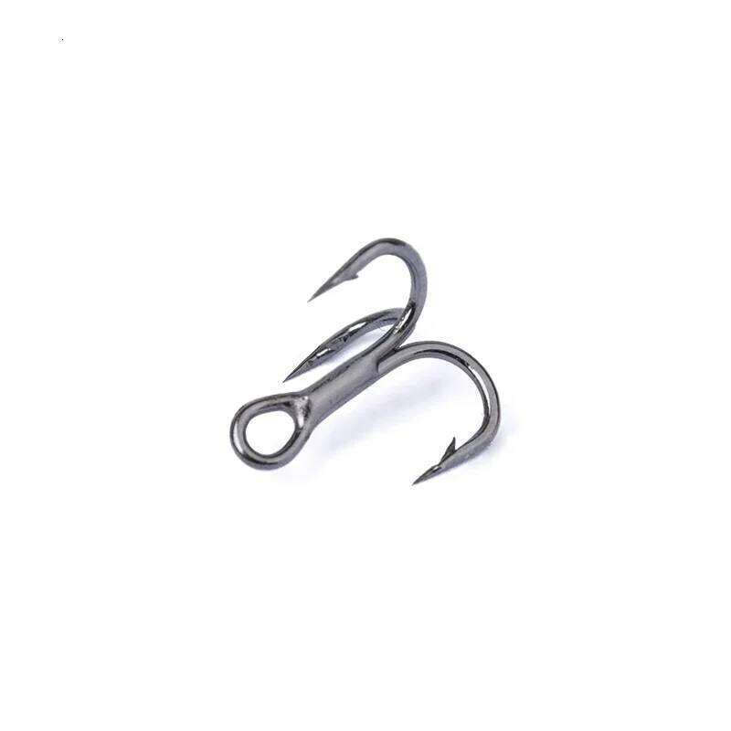 New 10pcs 3x Strong Super Sharp Round Hook Antirust High Carbon Steel 10-18# Sea Treble Hooks Fishing Tackle Z260228