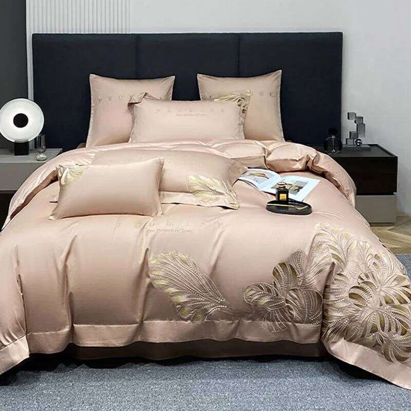 Mother Baby Grade Pure Cotton Bed Sheets,Covers, Pillowcases, Four Piece Set, New Light Luxury Thickened Embroidery Bedding 4Pcs W260302