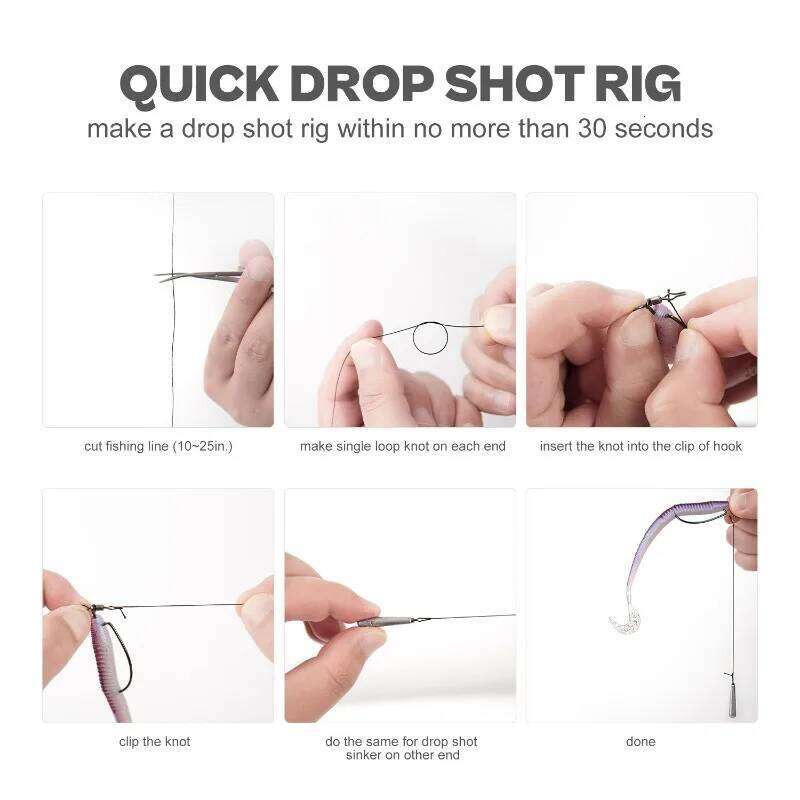 30PCS Swivel Drop Shot Hooks - Quick-Clip Design, Easy Dropshot Rigging for Bass Fishing 2# 1# 1/0 2/0 3/0 4/0 Z260228