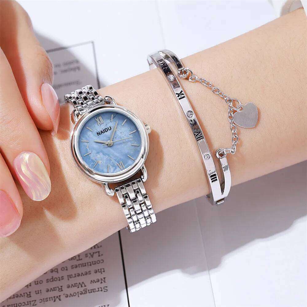2pcs/set women steel quartz bracelet watch XJ260303