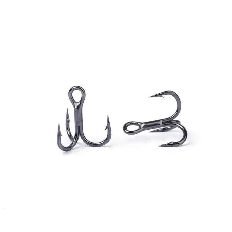New 10pcs 3x Strong Super Sharp Round Hook Antirust High Carbon Steel 10-18# Sea Treble Hooks Fishing Tackle Z260228