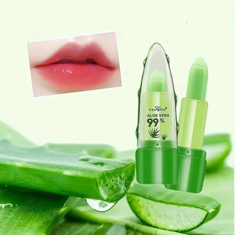 Aloe Vera Color-changing Lipstick,Moisturizes Hydrates Waterproof Non-sticky Long-lasting Tinted Lip Gloss H260302