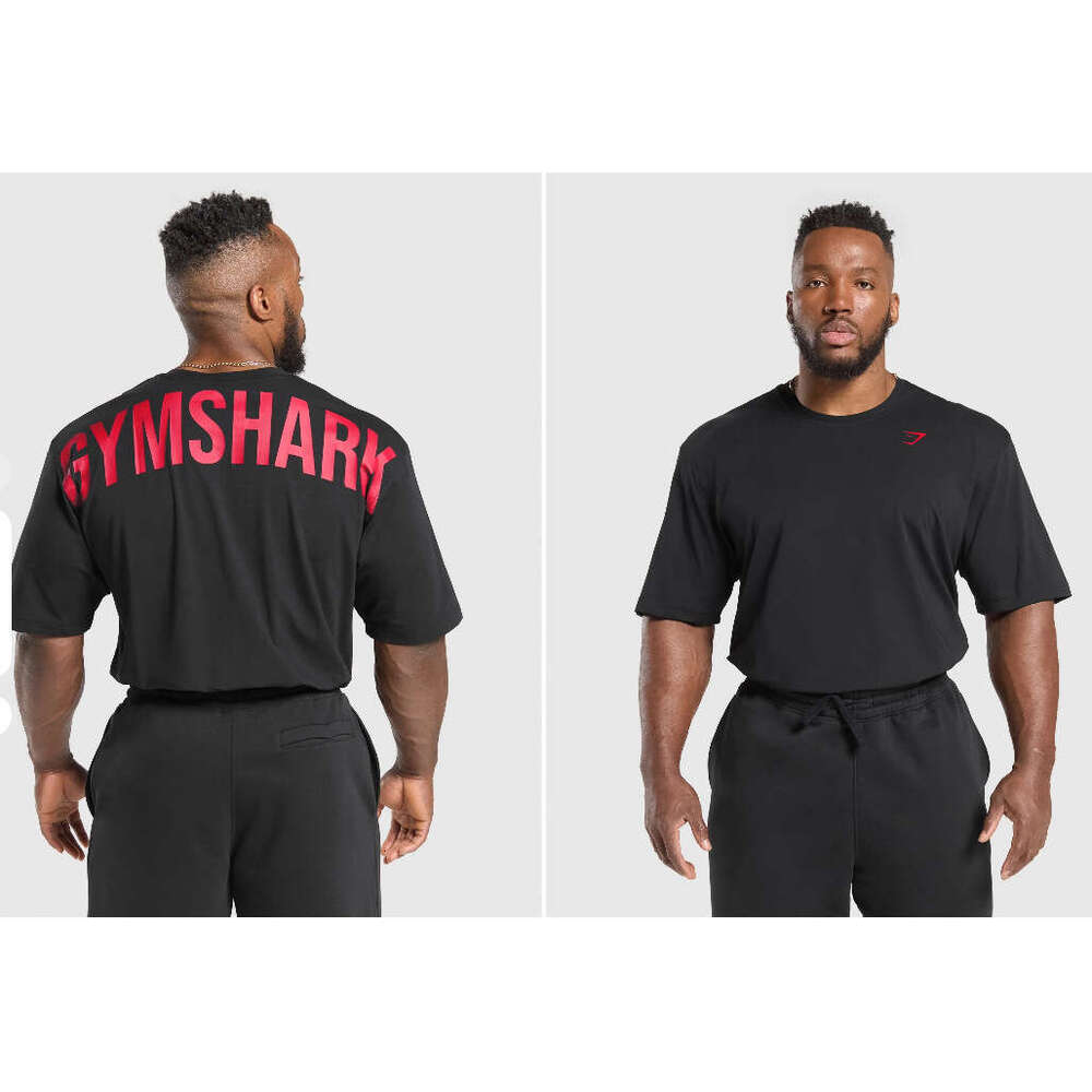 Muscle Shark Fitness American Style Trendy Brand Hot Sale Heavyweight Men's Pure Cotton Loose Fashion New Large Size T-Shirt