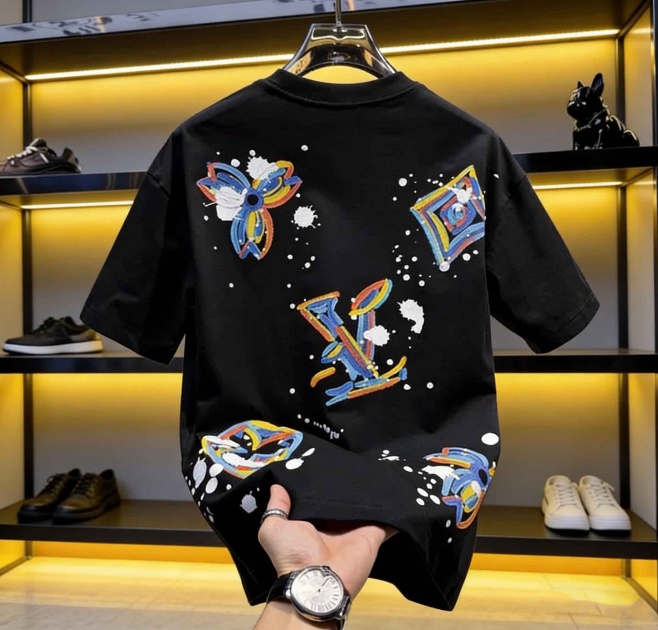 Summer Fashion Men Women T-Shirt Colorful Floral Letter Print Short Sleeve Tops Cotton High Quality Casual Designer Style Clothing