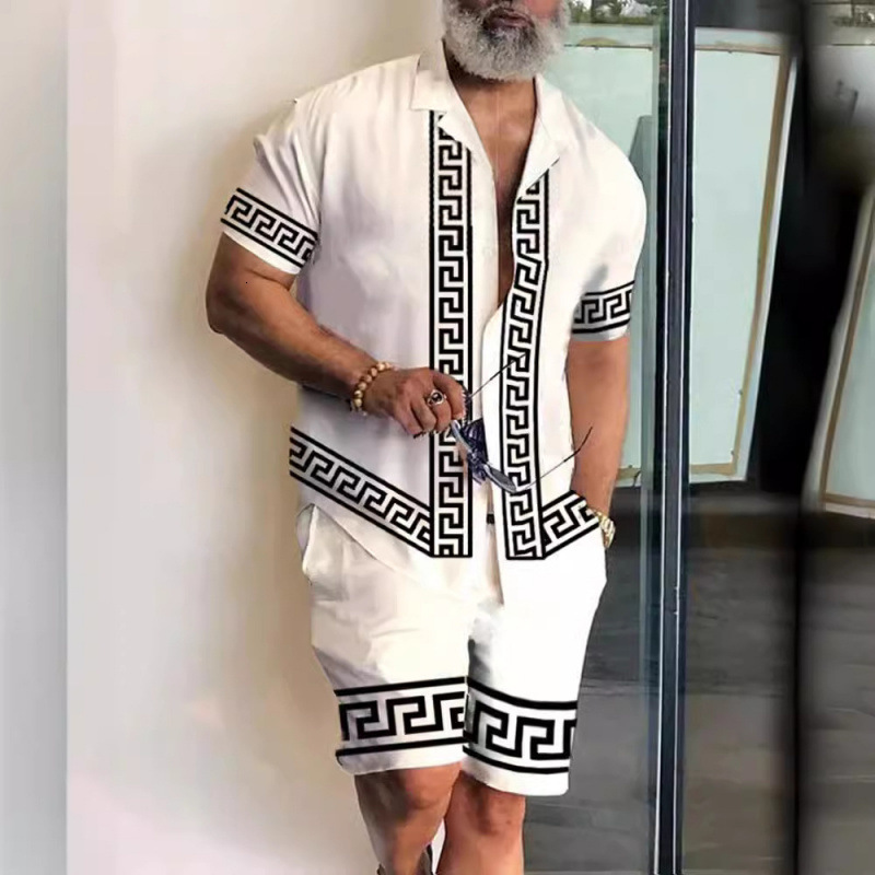 2026 Luxury Brand Designer Clothing 2025 New Fashion Men's Shirt, Personalized Casual Short-Sleeve Shirt And Shorts Set For Men