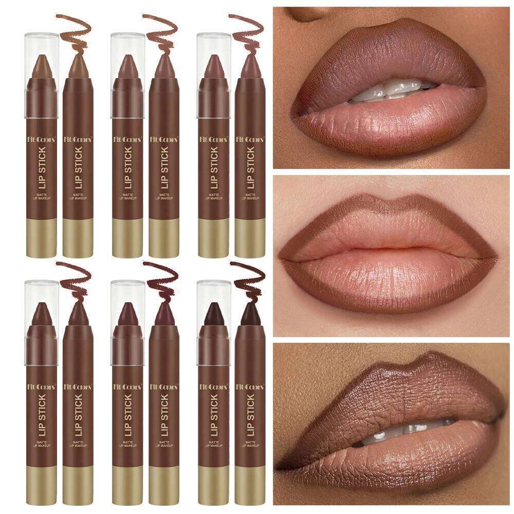 FIT COLORS Matte Soft Mist Lip Liner 6 Colors Smooth and Pigmented Non-Stick Chocolate Lipsticks H260302