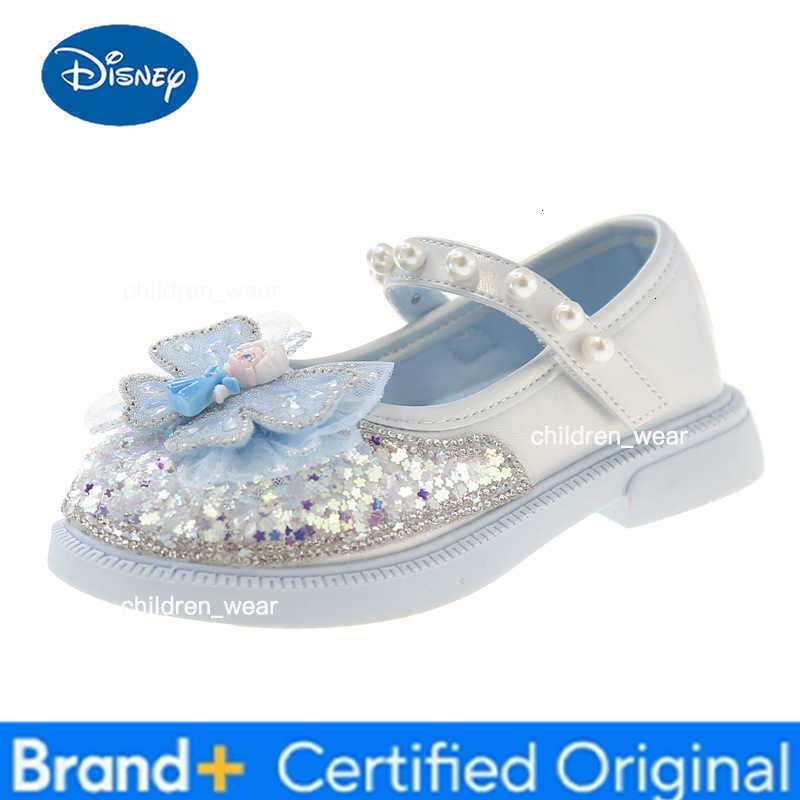 Disney DisneyPrincess Shoe for Girls Single Crystal Sandals Spring New Style Childrens Shoes Rhinestone Little Girl Leather Baby Shoes H260303