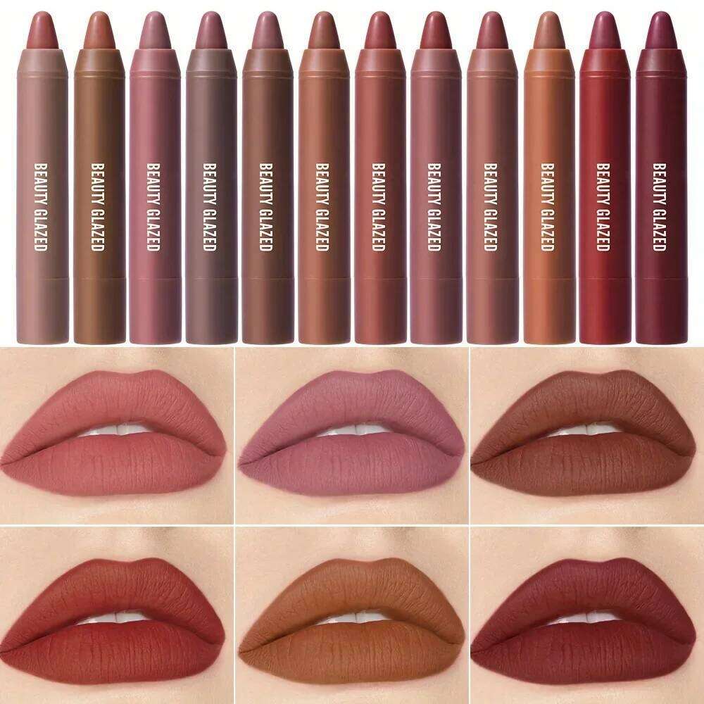 BEAUTY GLAZED 12 Colors Long-Lasting Waterproof Non-Stick Matte Lipstick Pen H260302