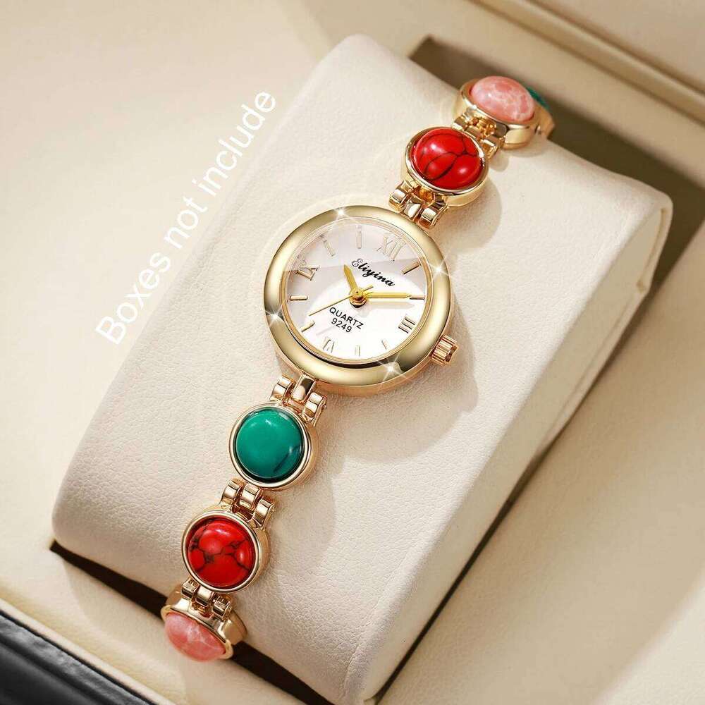 Color Random 1/2PCS Elegant Beads Strap Women Watches Fashion Ladies Roma Dial Quartz Wristwatch Without Box XJ260303
